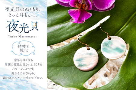 ピアス 夜光貝のピアス 丸 小