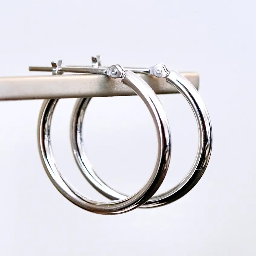 Pt900 プラチナ 地金 フープ ピアス (直径20mm) 保証書付 KO-0059 SWAD084-20mm