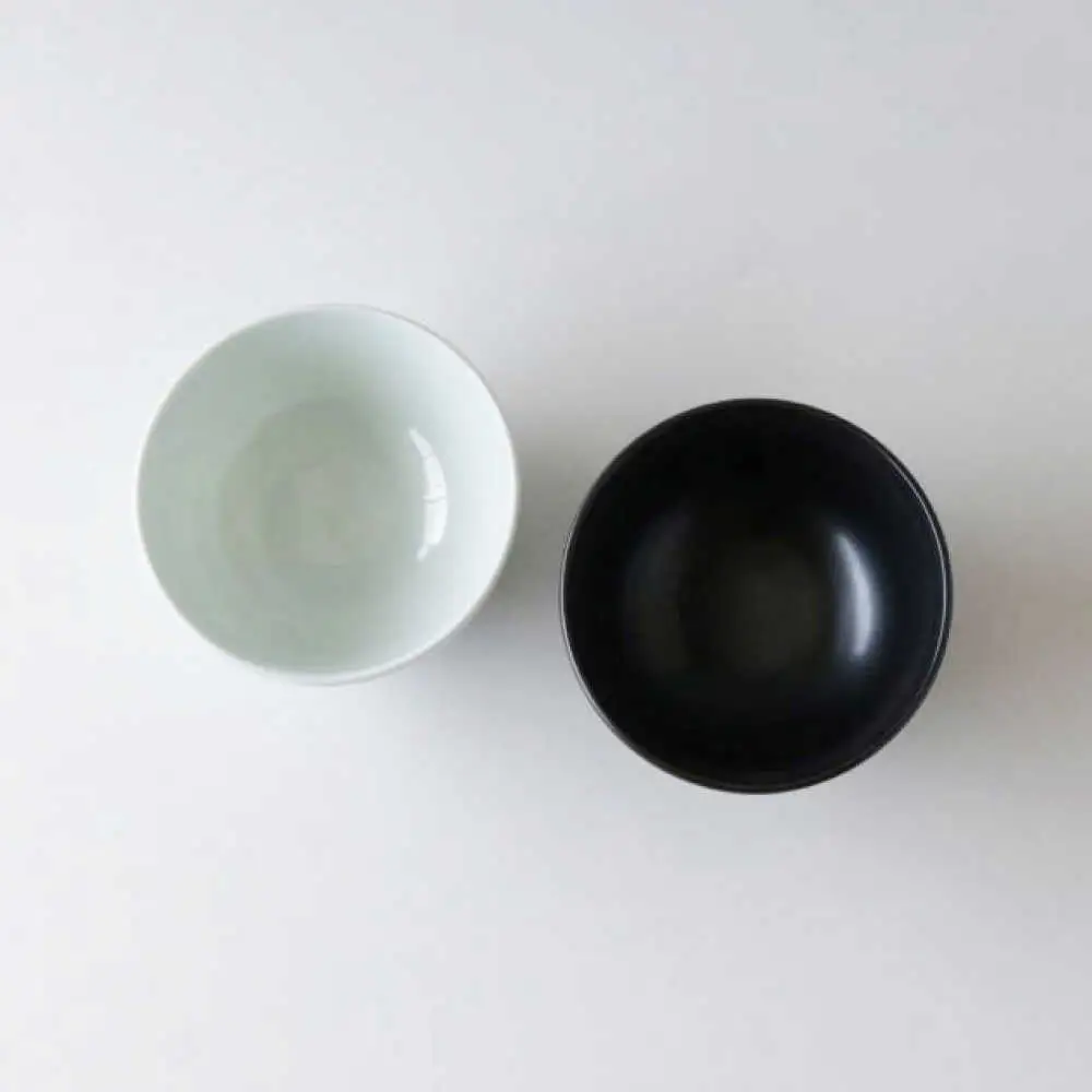 【波佐見焼】くらわんか碗 ペア モノクロ 青白磁・鉄釉【奥川陶器】[KB78]