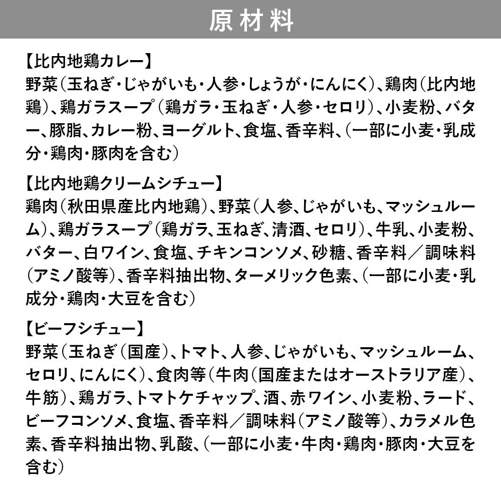 嶋田ハム お手軽レトルトセット カレー 1種・シチュー 2種 各2個 計6個