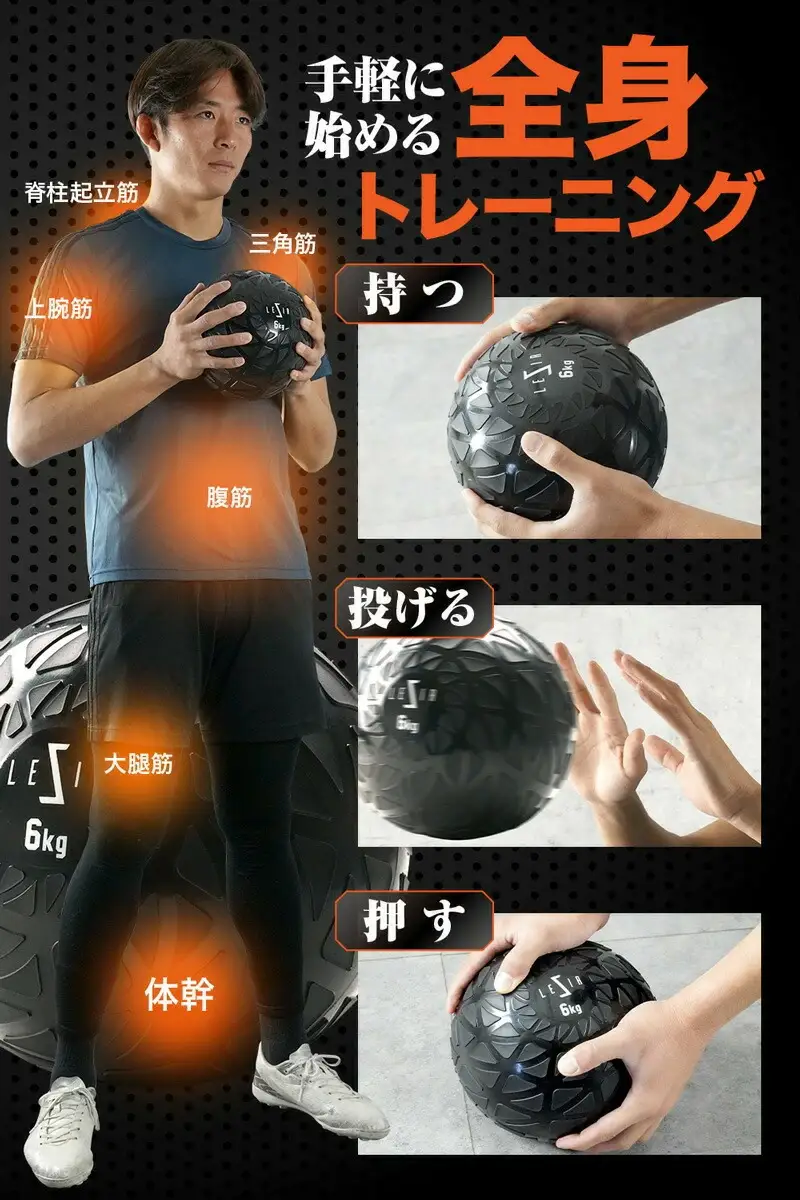 メディシンボール 〈アットライズ〉 ウエイト 2kg 筋トレ 筋力 体幹 トレーニング エクササイズ ダイエット 有酸素運動 腹筋 ウォールボール インナーマッスル rise470