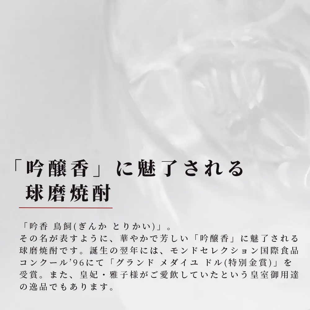 米焼酎 【吟香鳥飼 】25度 720ml 4本 セット 合計2880ml - 吟醸香 米焼酎 吟香 鳥飼 とりかい お酒 焼酎 酒 銘酒 蒸留酒 吟醸麹 084-0651