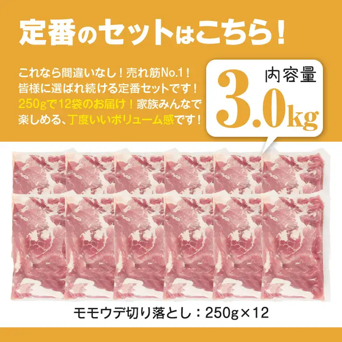 豚肉 切り落とし 鹿児島県産  (計3.0kg) 【豚肉 切り落とし】 【Rana】A1016-v02