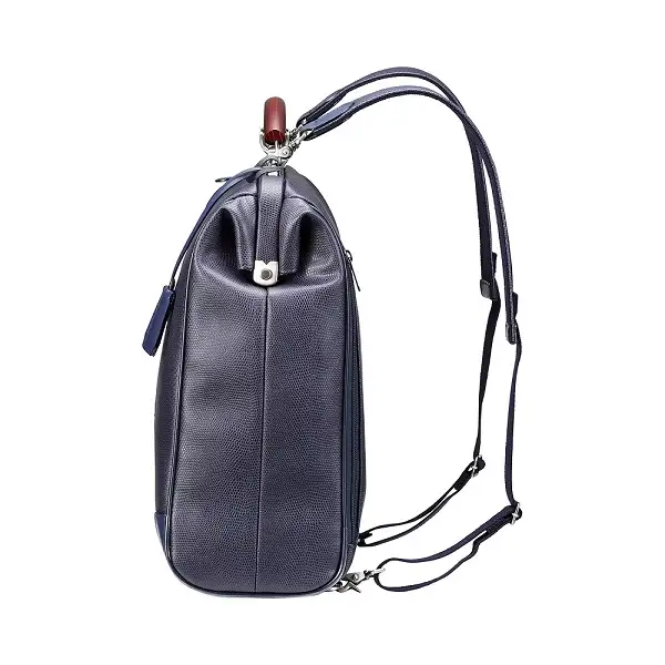 【高島屋選定品】豊岡鞄 YOUTA LIZARD 3way 縦ダレスL (YK3) ネイビー / 木和田正昭商店 ダレスバッグ メンズ レディース 縦型 バッグ ショルダー リュック A4ファイル対応