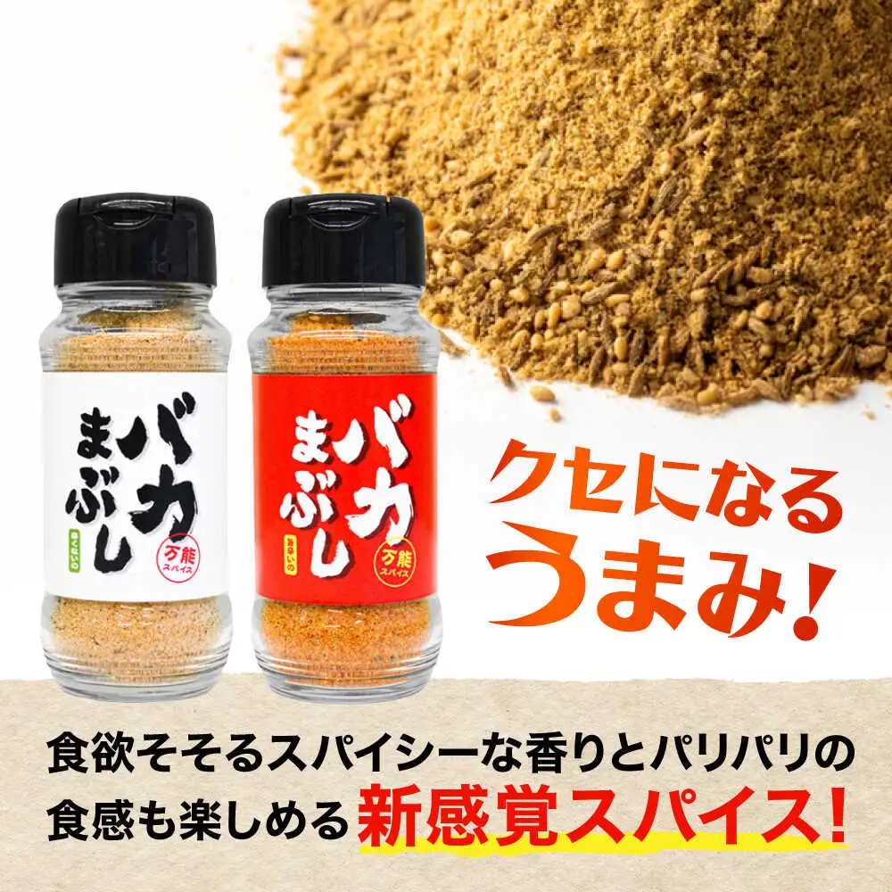 バカまぶし 辛くないの 旨辛いの セット 160g 万能 スパイス 西村瑞樹監修 キャンプ 調味料 アウトドア 詰め合わせ スパイス[AYAV001]
