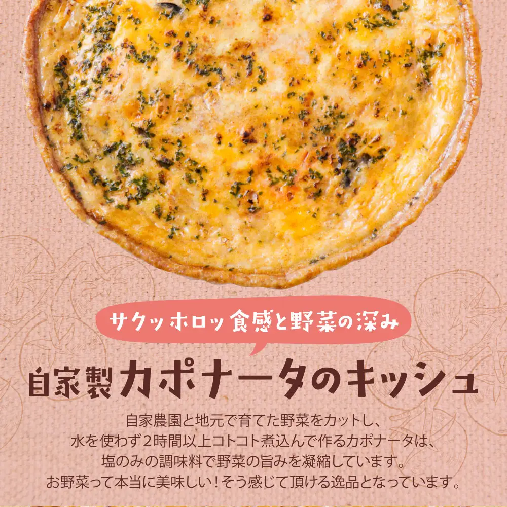 Z11-07 としょパン 【食べ比べ２枚セット】自家製カポナータのキッシュ・自家製キーマカレーのキッシュ 惣菜