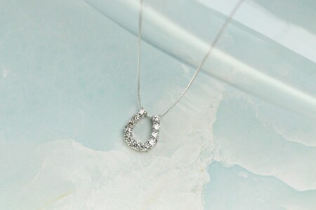 プラチナダイヤモンドネックレス 馬蹄デザイン Dia0.363ct / 幸せの輝きPt900 上品な高級感 / PT900-N007D