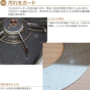 1063 ZEOOR ガスコンロ 五徳下 カバー 3点セット コンロカバー GS10-11