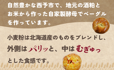 ＜季節のいろいろベーグルセット（おまかせ 8～10個）3ヶ月定期便＞ お楽しみ プレーン ショコラ 粒あん めんたいじゃがバター 苺 チーズ くるみ クッキー 抹茶 ブルーベリー  国産小麦 自家製酵母 マルーンベーグル 愛媛県 西予市【冷凍】『お申込み月の翌月より配送を開始します』UMB0003