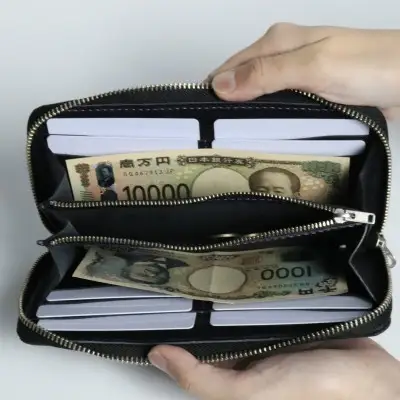 財布 京都レザー ラウンドファスナー 長財布 銀色 粋 1個