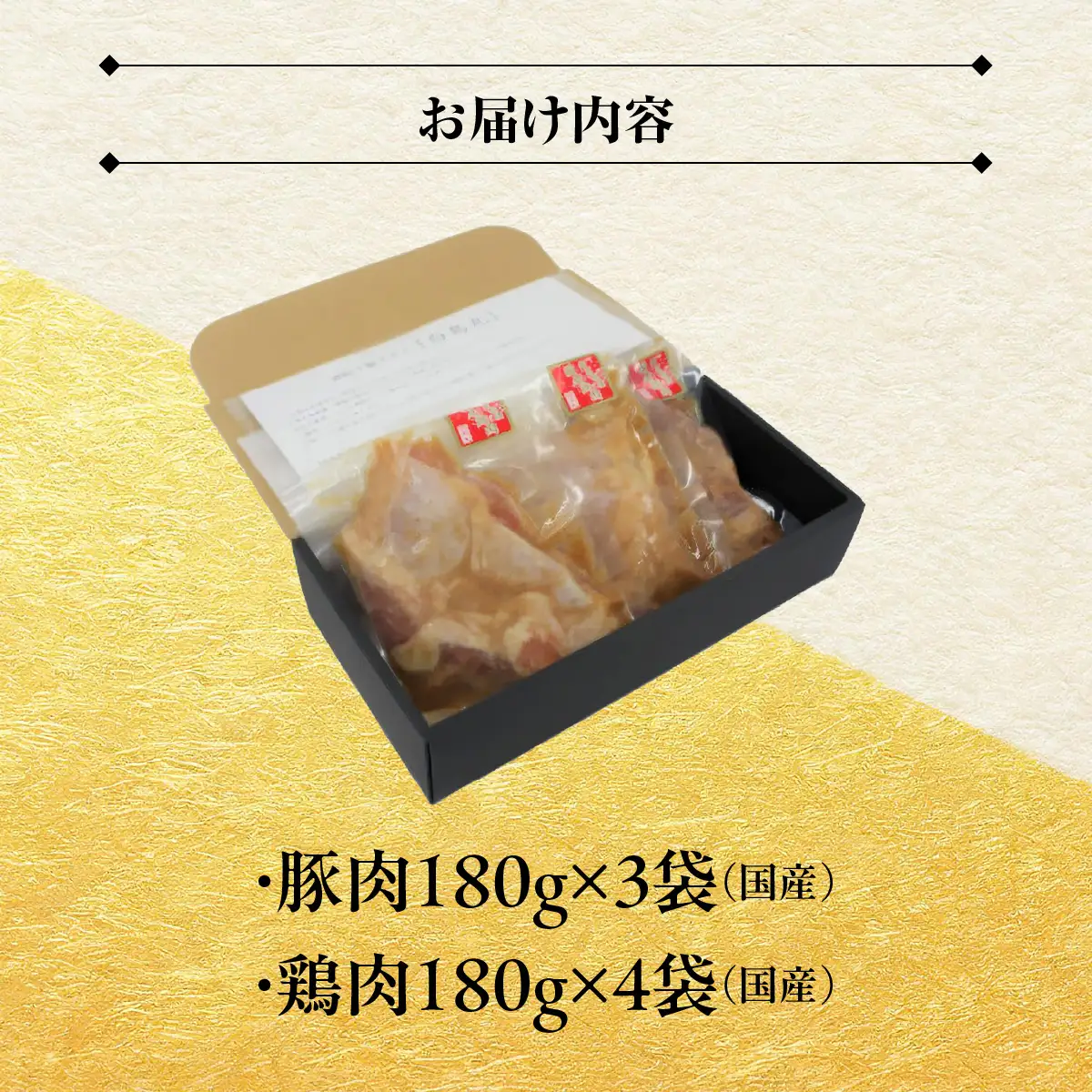 B505 [国産]豚ロース肉と鶏もも肉の西京酒粕漬けセットB　ONJC028