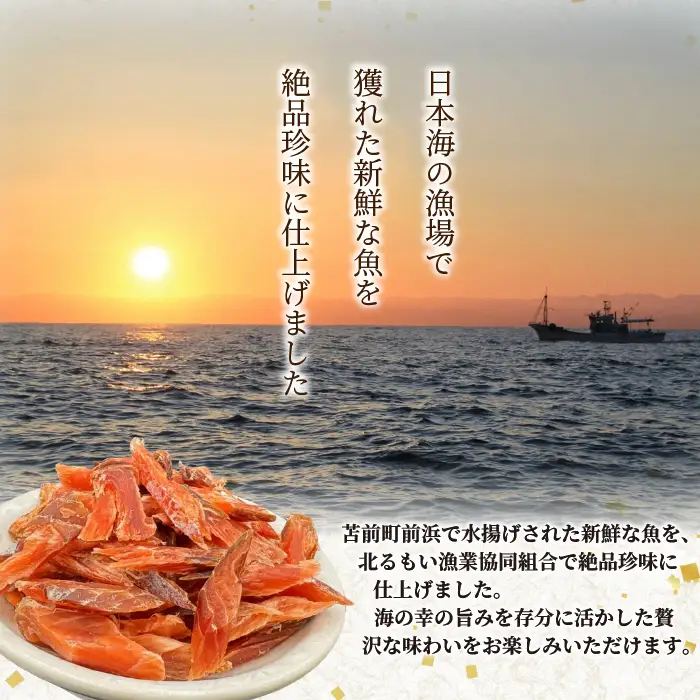 鮭チップ 3袋 北海道苫前産 珍味 海鮮 乾物 おつまみ 肴 アテ サケ シャケ 北海道 苫前町 とままえ kit25