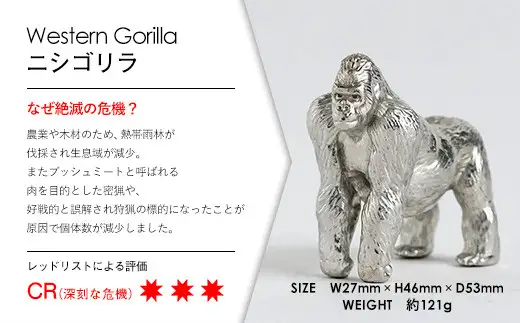 インテリア アトラス化成 SUZU ZOO ニシゴリラ | 置物 インテリア