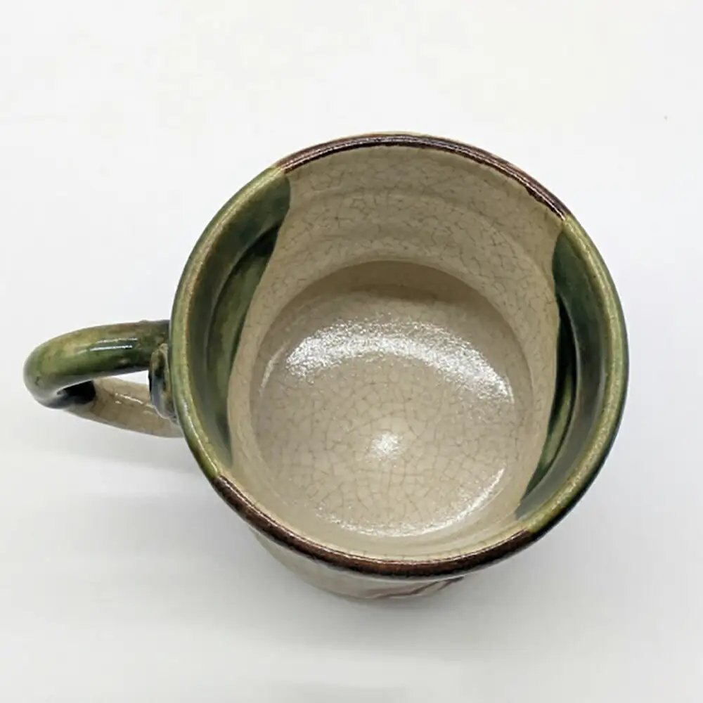 【瀬戸焼】織部渋入 カップ＆ソーサー 1客 【山長陶苑】 / カップ ソーサー ティーカップ 茶器 食器 和食器 / 瀬戸市[BBBH049]