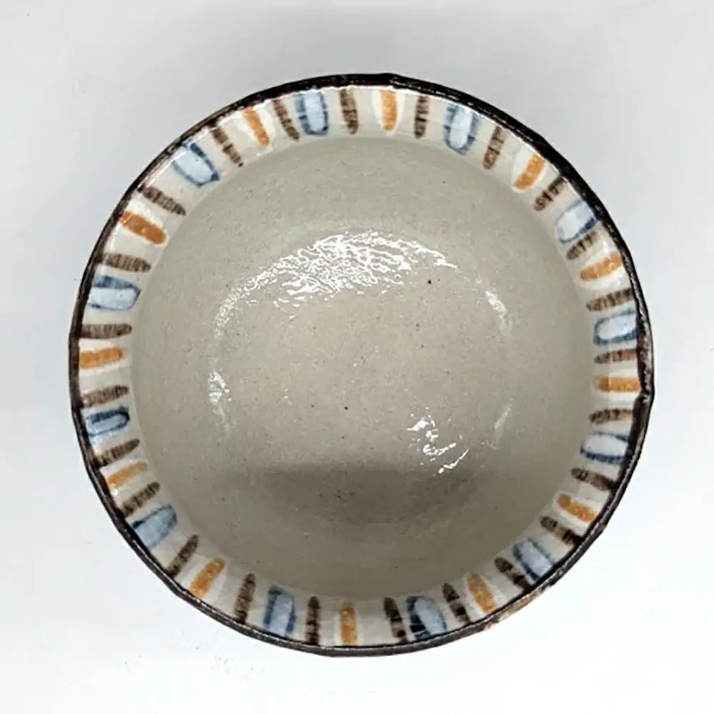 【瀬戸焼】赤楽十草陶碗 【山長陶苑】 / 碗 食器 和食器 / 瀬戸市[BBBH056]