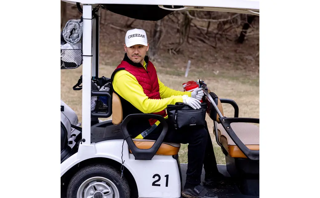 CREEZAN GOLF クリーザンゴルフ カートバッグトート ブラック CCGI-014-02 / ゴルフ カートバッグ ゴルフバッグ トートバッグ 2way 軽量 収納力 水濡れに強い 高機能合成皮革 ショルダーストラップ付き シンプル デザイン