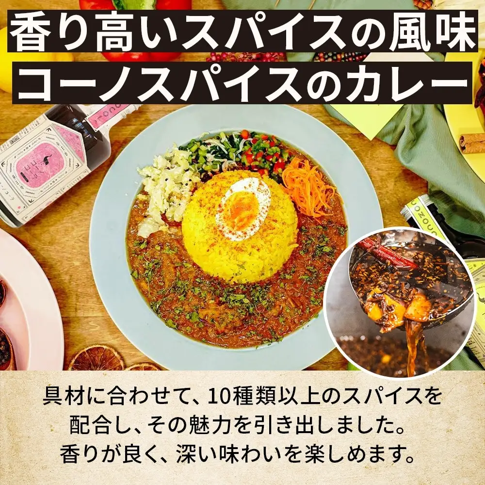 コーノスパイス キーマカレー 200g×3パック スパイスカレー 合挽肉  エビソース 小麦粉不使用 グルテンフリー スパイシー カレーライス CONO SPICE コーノコーラ 愛知県 名古屋市