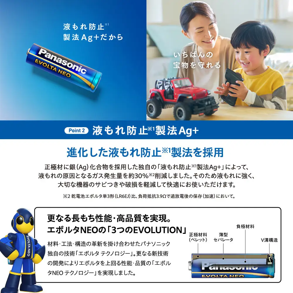 乾電池エボルタNEO 単3・4形 計64本セット アルカリ乾電池 パナソニック