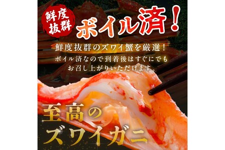 【大好評！カニ酢付き】訳あり！釜茹で！特大本ずわいがに姿 800g×1杯
