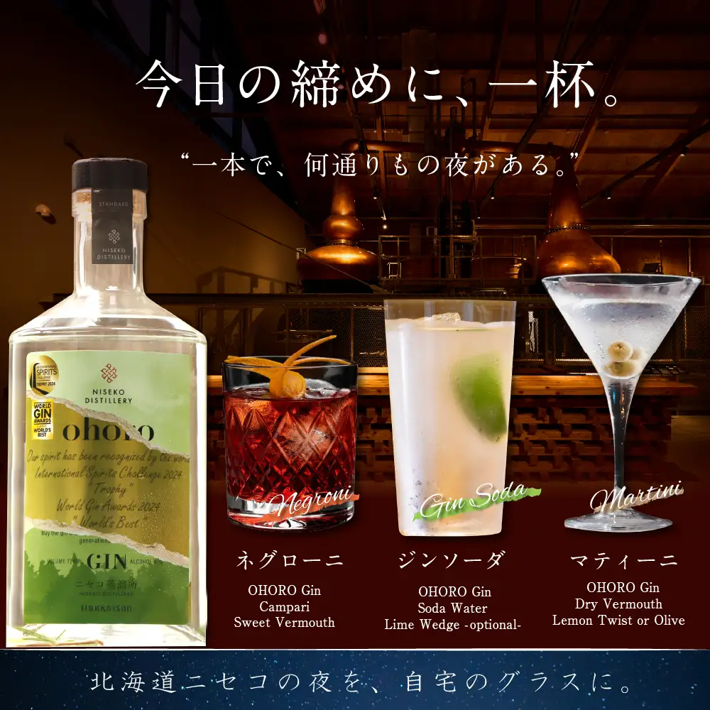 【ふるなびWEEK対象】北海道ニセコ町産　ohoro GIN (スタンダード)【0914305】