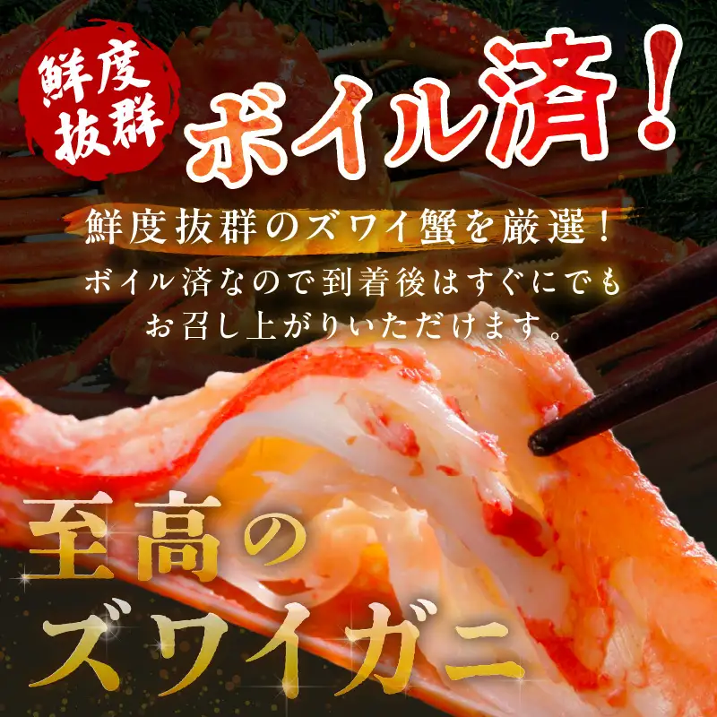 【大好評！カニ酢付き】訳あり！釜茹で！本ずわいがに姿 500g×1杯