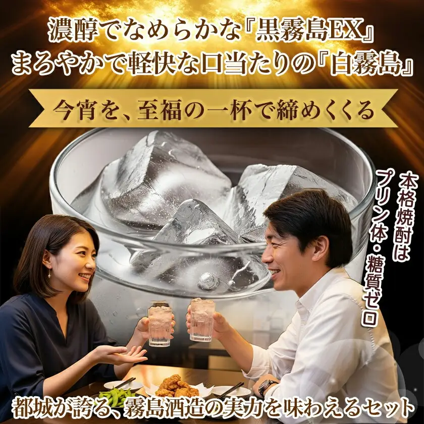 【ちび霧セット】黒霧島EX・白霧島パック(25度)900ml各1本≪みやこんじょ特急便≫〔11-M8-010-Q〕_(都城市) 10日以内お届け スピード配送 霧島酒造 白霧島 黒霧島EX 本格芋焼酎 25度 900mlパック×2本セット 5合 本格焼酎 いも焼酎 定番 焼酎 お酒 キリボール 宮崎県 都城市