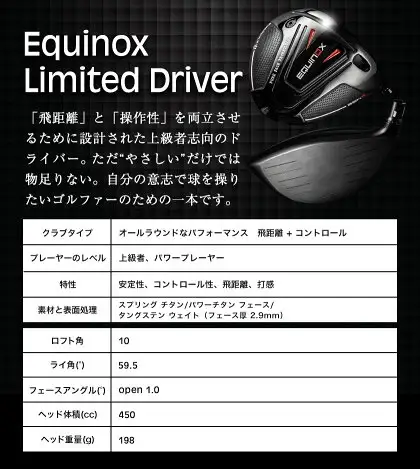 ゴルフ ドライバー イクイノックスリミテッドドライバー Equinox Limited Driver 1本 《60日以内に出荷予定(土日祝除く)》 PINGOL Studio 千葉県 我孫子市 スポーツ
