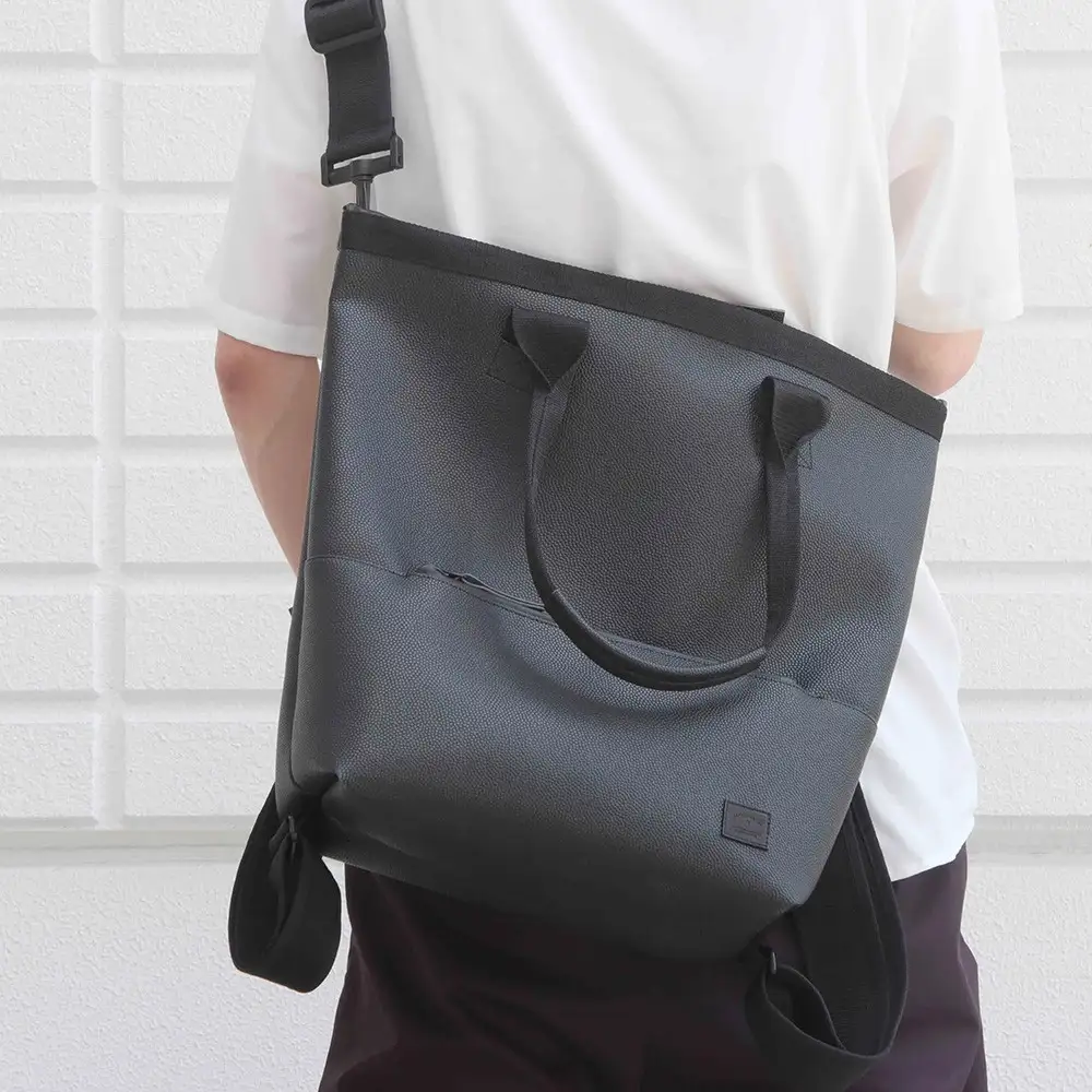 FUKUNARY トートバッグ 4WAY ブラック リュック バックパック ショルダーバッグ 耐水 軽量 帝人 コードレ 素材 メンズ レディース おしゃれ 大容量 日本製 広島市 フクナリー E021