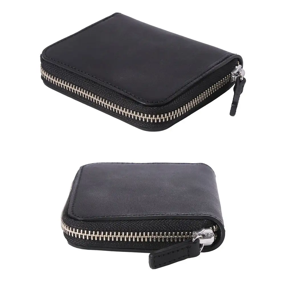 FUKUNARY ミニマム財布 黒 ブラック 栃木レザー アースレザー earth leather 本革 牛革 レザー 素材 ラウンドファスナー ファスナー ブランド メンズ レディース おしゃれ 大容量 小銭入れ 日本製 広島市 フクナリー L008