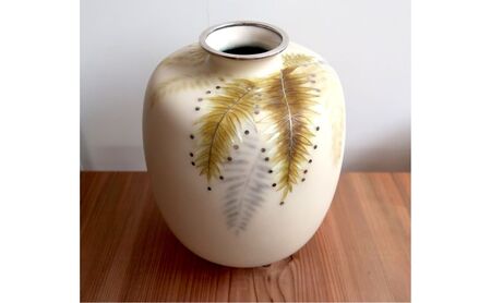 花瓶 七宝焼 羊葉文様 田村丈雅作 一点もの 花瓶【送料無料】