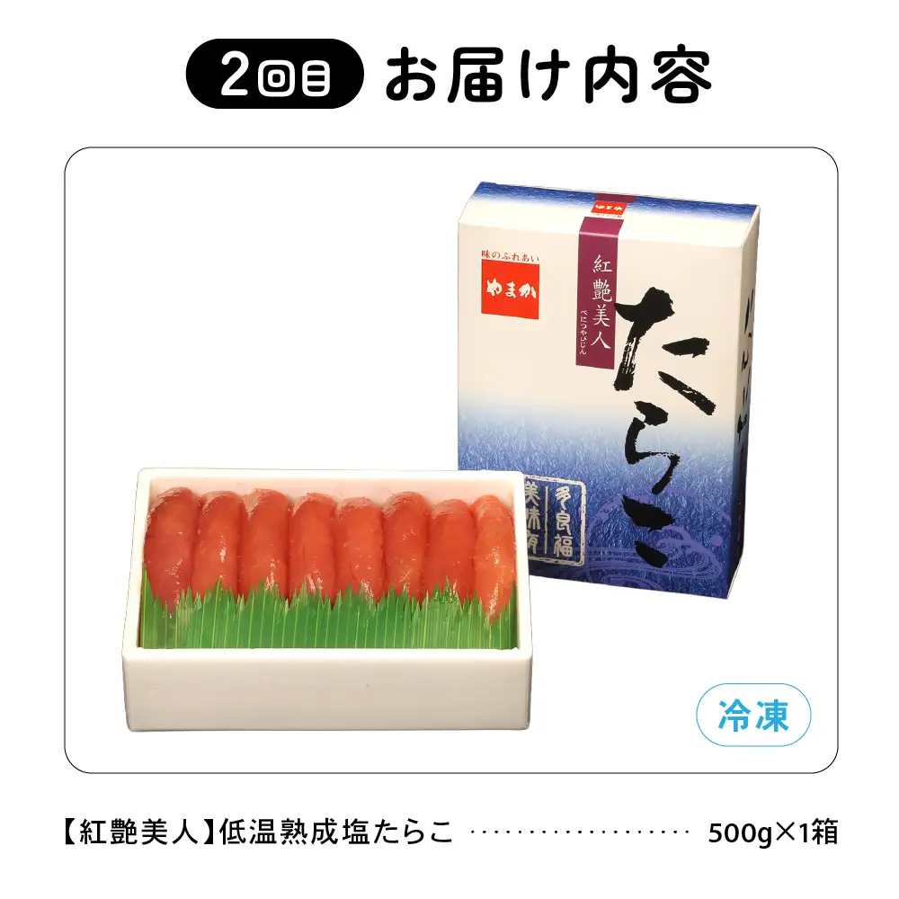 【毎月定期便】魚卵三種　（塩たらこ500g・辛子明太子500g・味付数の子360g）　全3回　R001-038