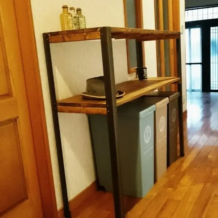 【天然無垢材】アイアンシェルフ（引き出しなしタイプ）　Interior G-S-S＜30-13a＞