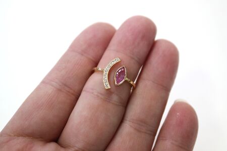 ピンクサファイア/メレダイヤ指輪 | リング アクセサリー 指輪 プレゼント 祝 記念日 女性 贈り物 大分県 中津市