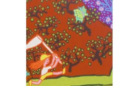 【著名アーティストシルクスクリーン版画作品】田島征三「蝶を追う少女」 