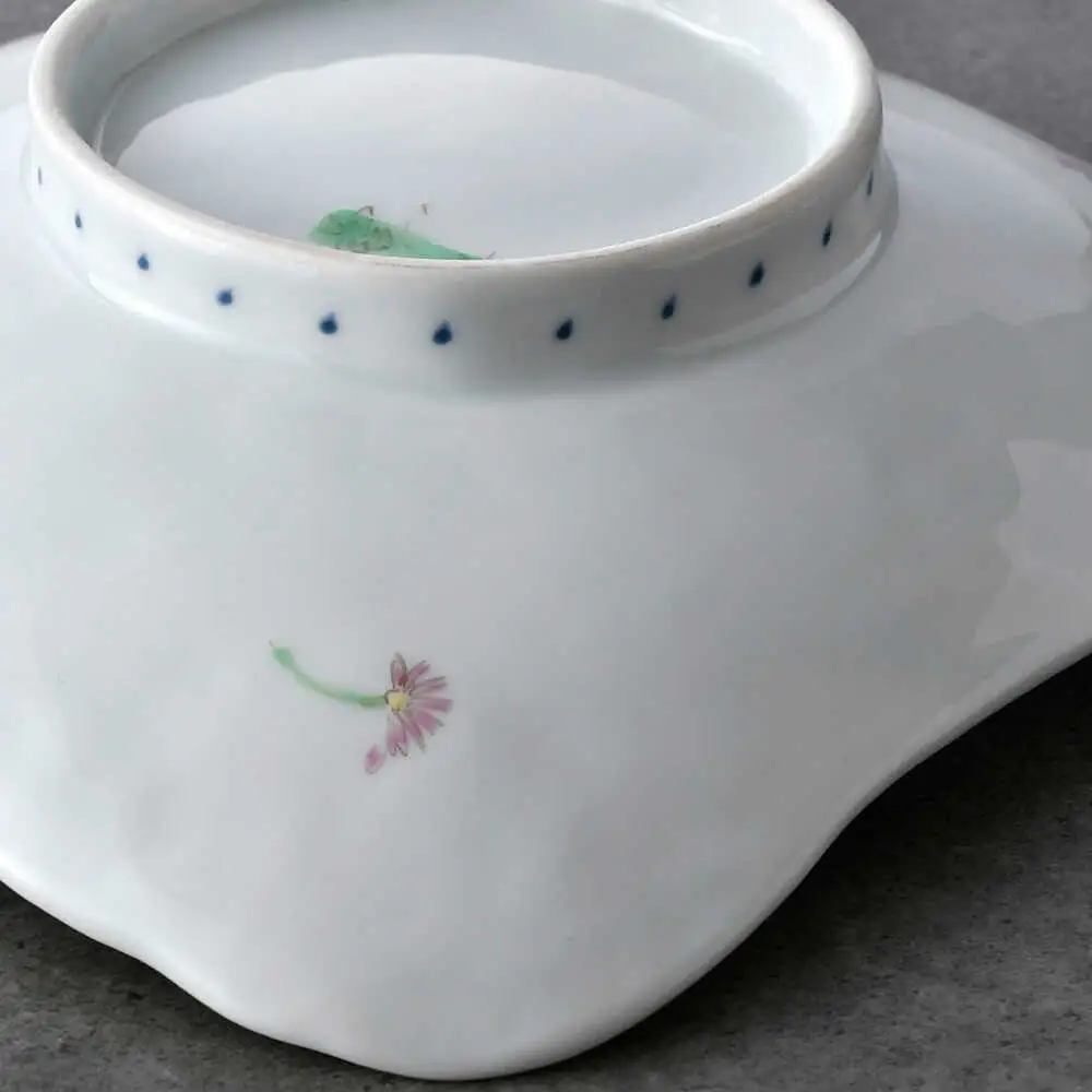 【波佐見焼】草花紋三角皿 2枚セット【藍水】[GB57]
