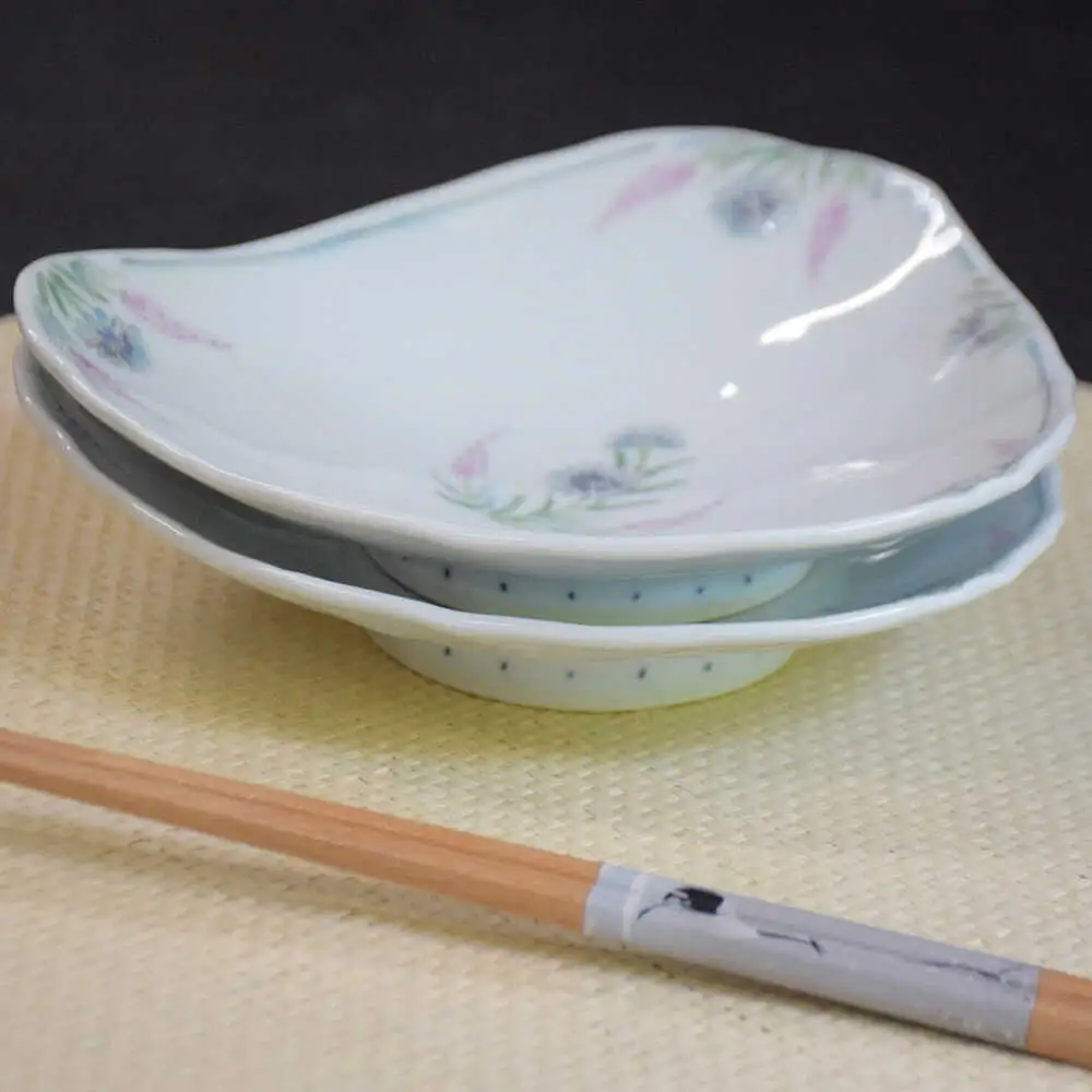 【波佐見焼】野鶏頭三角皿 2枚セット【藍水】[GB61]