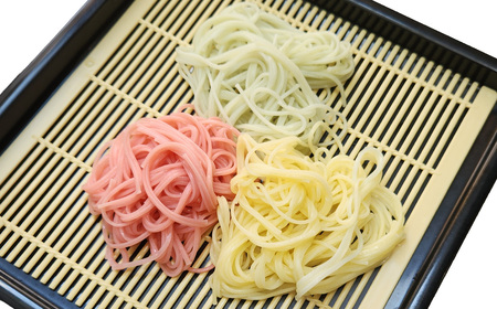 竹田3色そうめん （ スイートコーン ・ かぼす ・ トマト ）各2袋 計約540g（約90g×6袋） オリジナルめんつゆ 360ml×1本 セット
