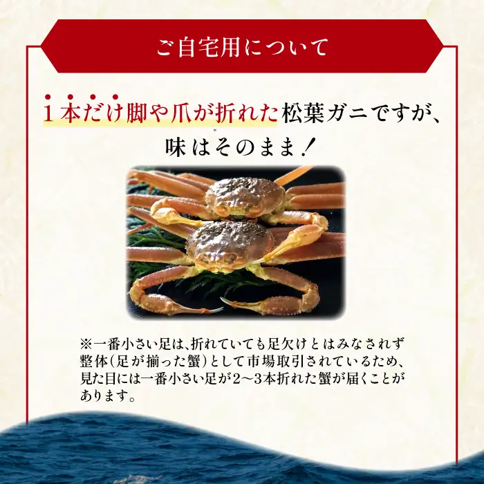 【活き】ご自宅用松葉ガニ　中　3枚【松葉ガニ 松葉がに 松葉蟹 まつばがに かに カニ 冷蔵 チルド ブランド ズワイガニ 活き 自宅用 冬 国産 季節限定 お取り寄せ 鳥取県 日吉津村 日本海】