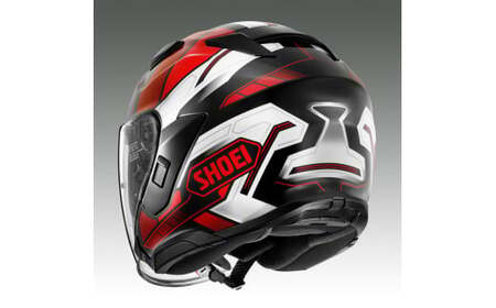 SHOEIヘルメット「J-Cruise 3 WHIZZY (RED／BLACK)」S フィッティングチケット付き｜ジェイクルーズ ジェット バイク ツーリング ショウエイ [1447]