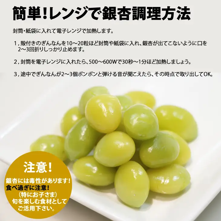 大粒銀杏 (殻付き) 600g 江里口加工所 ぎんなん 旬の食材 銀杏 秋の味覚  A060-016