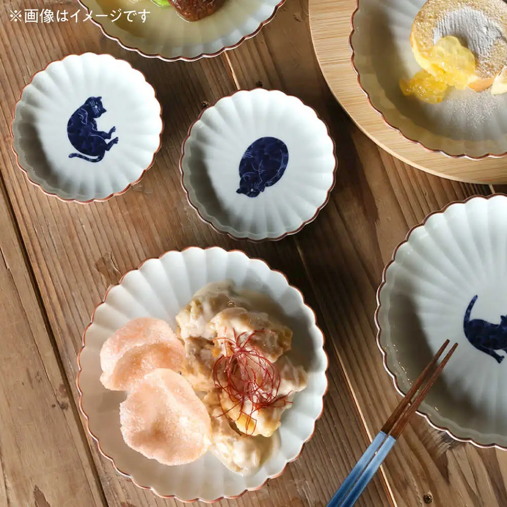 【波佐見焼】呉須猫 取皿 柄違い4点セット 食器【西海陶器】[OA485]