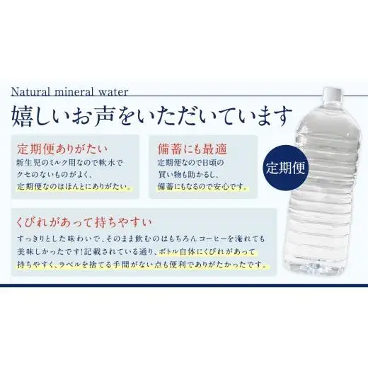 【 9か月 定期便 】 嬬恋 の 天然水 ラベルレス ボトル 2L × 10本 入 × 3箱 × 9回 水 ミネラルウォーター 2000ml 2リットル [BA021tu]
