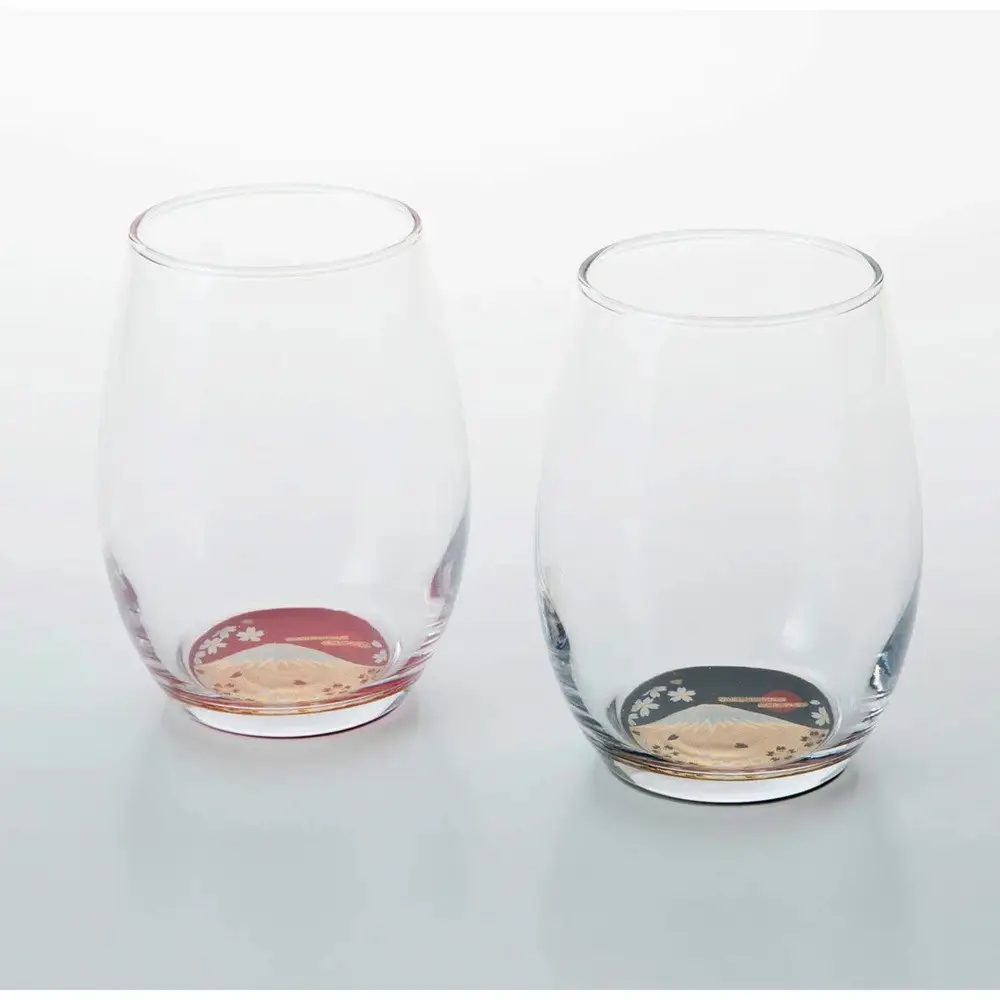 みよし漆器本舗 紀州塗り ぬりもん de Verre ダルマグラス 蒔絵 富士山 ペアセット 200ml