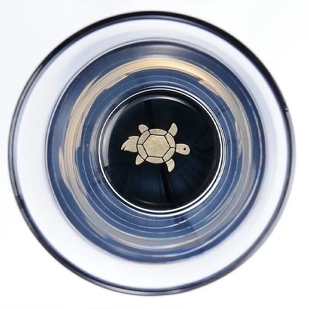 みよし漆器本舗 紀州塗り ぬりもん de Verre 一口グラス マスセット 赤 黒 ペアセット（鶴・亀） グラス：100ml／マス：90ml