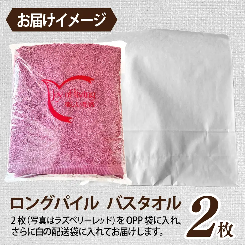 ロングパイルバスタオル2枚セット(マリンブルー) 泉州タオル