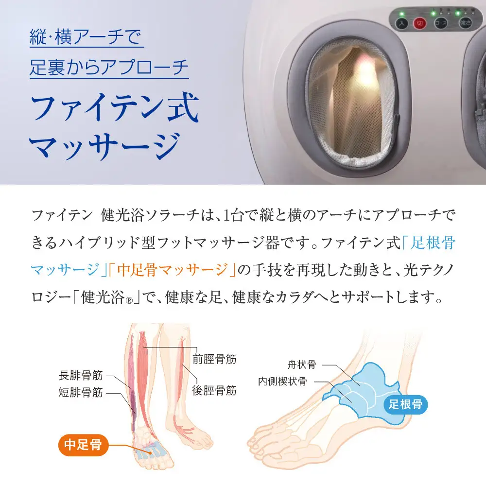 【ファイテン】健光浴ソラーチ(フットマッサージ器) 2年保証付き｜家電 健康家電 マッサージ器