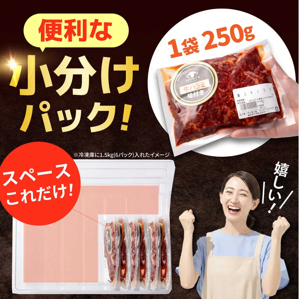 【6回定期便】【訳あり】味付けハラミ 2kg(250ｇ×8パック) [AVBO049]