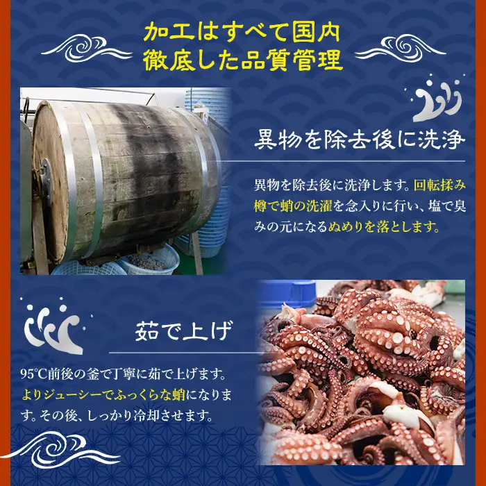 ＜定期便・全6回(隔月)＞ゆでたこ足 (総量6kg・1kg×6回) たこ タコ 蛸 茹で 個包装 海鮮 魚介 海産物 刺身 冷凍 国産【206800201】【網中水産】
