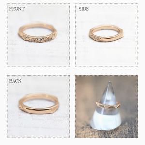結婚指輪 K18PG ピンクゴールド ダイヤモンド 0.27ct ミラーカット 三角 レディースリング 18金 18k ダイヤリング 【295-k18pg】 ALPAZ163