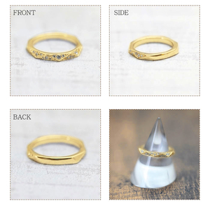 結婚指輪 K18YG イエローゴールド ダイヤモンド 0.27ct ミラーカット 三角 レディースリング 18金 18k ダイヤリング 【295-k18yg】 ALPAZ164